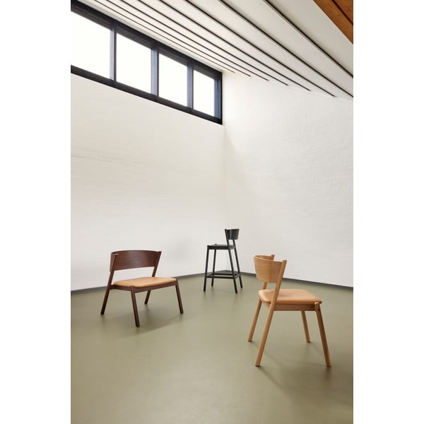 Черен бар стол от декор от дъб  (височина на седалката 75 cm) Oblique – Hübsch-image-1