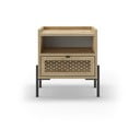 Нощно шкафче в дъбов декор с рафтове в естествен цвят Inca - Marckeric