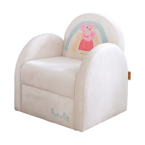 Бял кадифен детски стол Peppa Pig – Roba