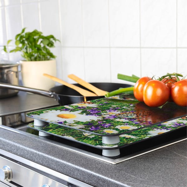 Капаци за печка 2 бр. от закалено стъкло 52x30 cm Summer Meadow – Maximex-image-1