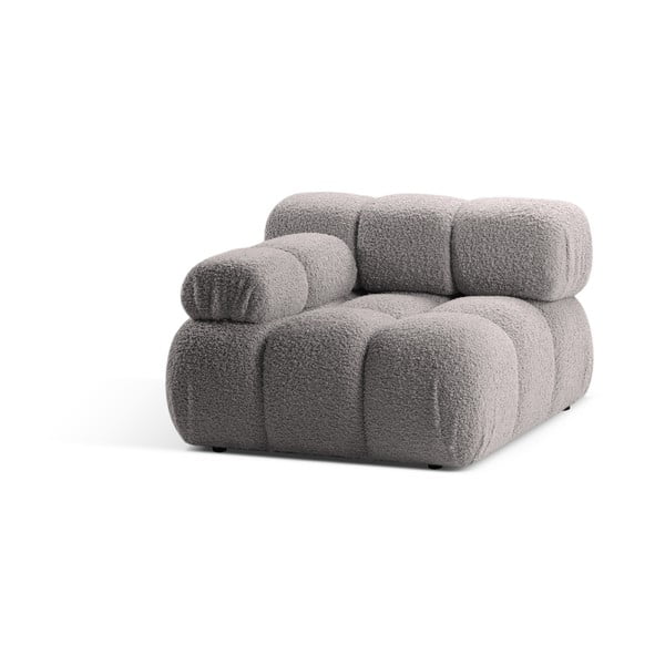 Светлосив модул за диван от букле (ляв ъгъл) Bellis – Micadoni Home-image-3