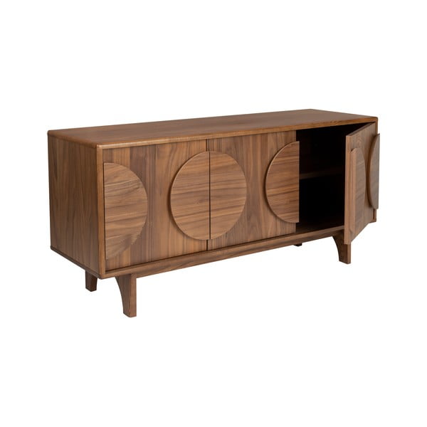 Кафяв нисък скрин от декор от орех 120x58 cm Groove – Zuiver-image-3