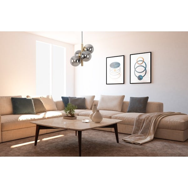 Висяща лампа със стъклен абажур в сиво-златисто ø 15 cm Forte - Squid Lighting-image-2