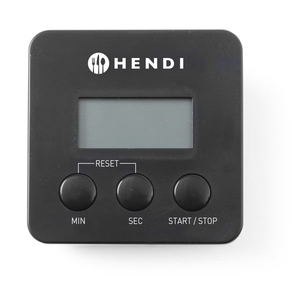 Черен цифров хронометър за готвене с магнит - Hendi