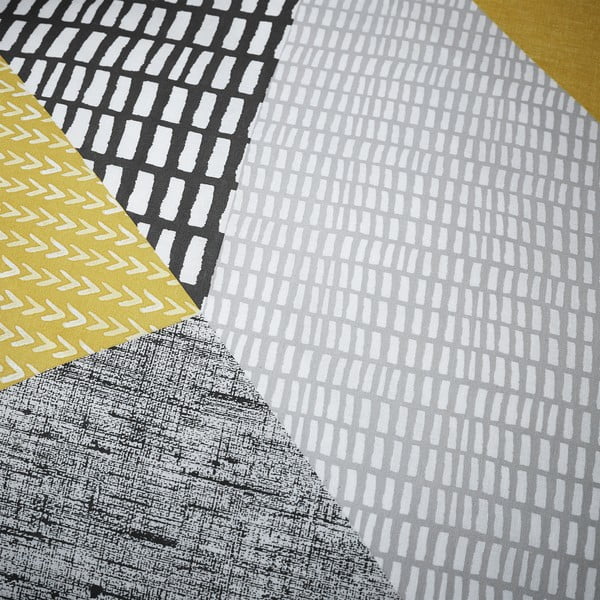 Жълто/сиво единично  спално бельо 135x200 cm Larsson Geo – Catherine Lansfield-image-4