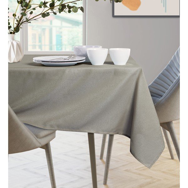 Hnědošedý ubrus v kruhovém tvaru AmeliaHome Empire Cappuccino Round, ⌀ 140 cm-image-3