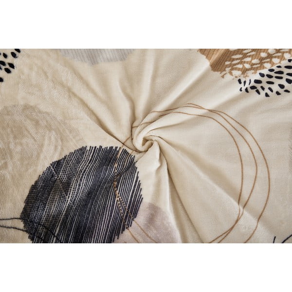 Светлокафяво единично  спално бельо от микроплюш 140x200 cm Circles – My House-image-1