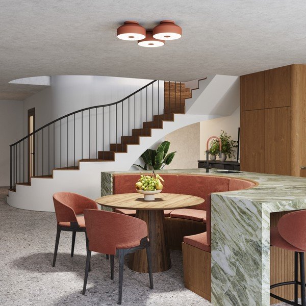 Оранжево осветително тяло за таван ø 30 cm Blacko – Sollux-image-1