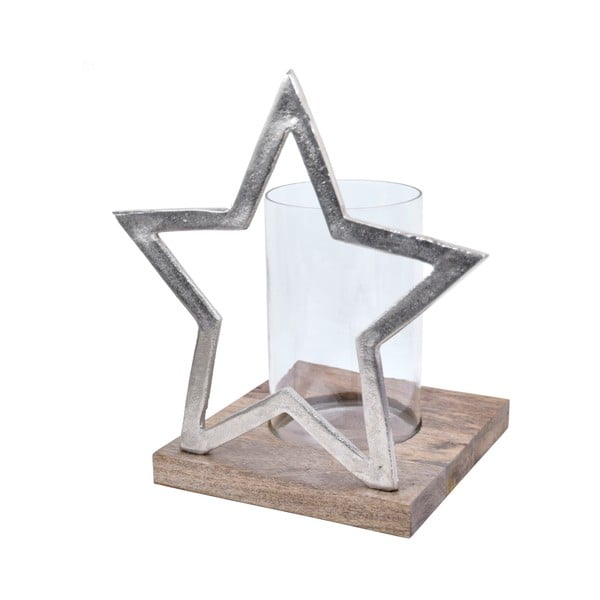 Декоративен свещник във формата на звезда с дървена основа Ego decor, височина 33 см - Ego Dekor