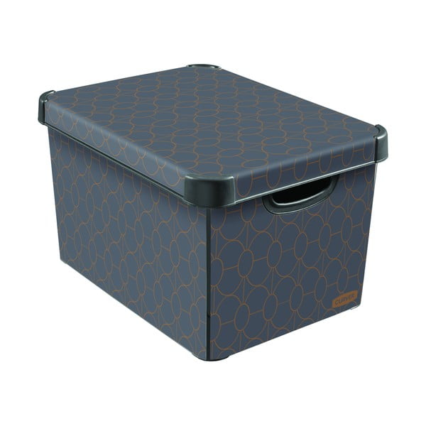 Тъмно сива кутия за съхранение с капак , 22 л Art Deco - Curver