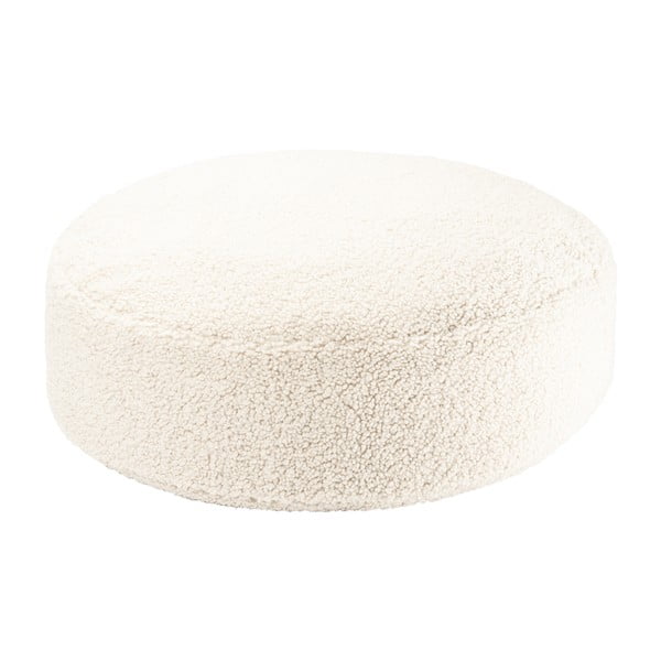 Кремав детски пуф от букле Round – Wigiwama