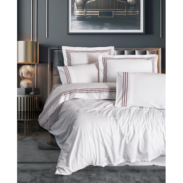Бяло единично  спално бельо от памук Renforcé 140x200 cm Red Heritage Lines – Mila Home Luxury