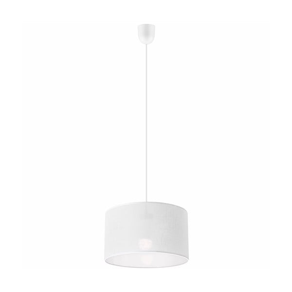 Бяла висяща лампа с текстилен абажур ø 35 cm Vivian - LAMKUR