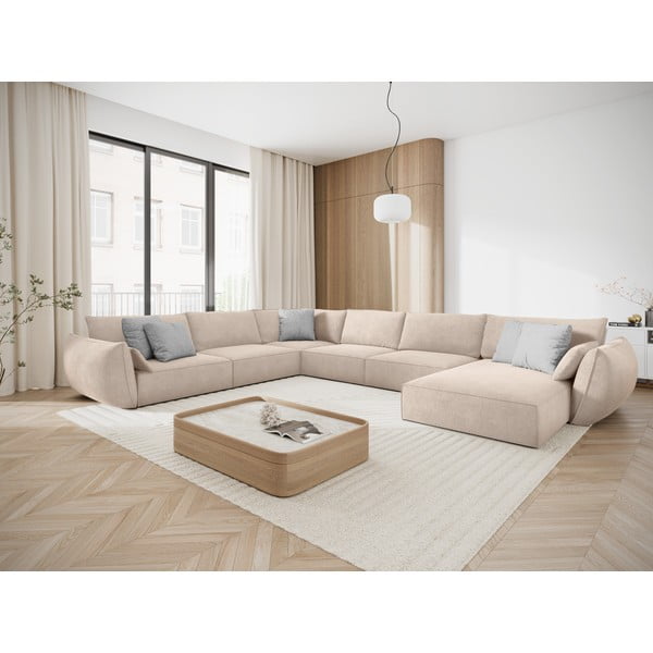 Бежов ъглов диван (ляв ъгъл) Vanda - Mazzini Sofas-image-1