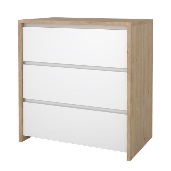 Скрин от дъбов декор бял и естествен цвят 80x84x48 cm Next – Tvilum-image-3