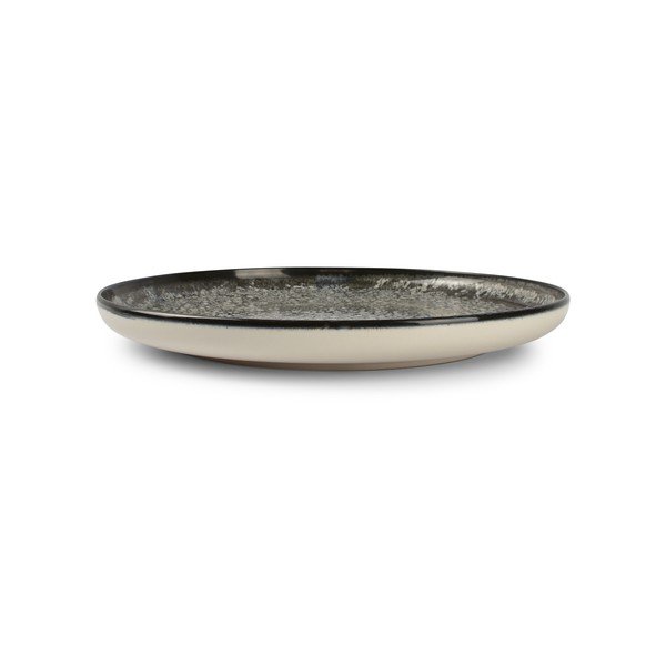 Черна/кремава глинена чиния ø 27 cm Gravel – ONA-image-2