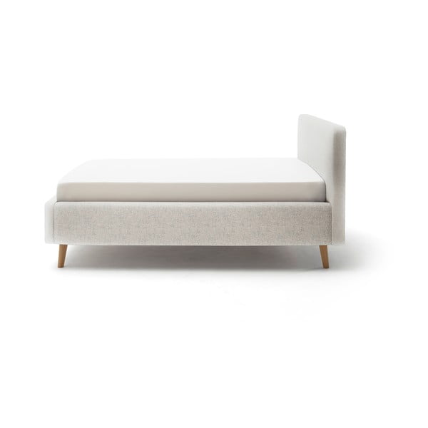 Бежово двойно легло 140x200 cm тапицирано с място за съхранение с включена подматрачна рамка Mattis – Meise Möbel-image-4