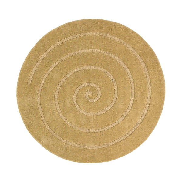 Бежов вълнен килим , ⌀ 140 cm Spiral - Think Rugs
