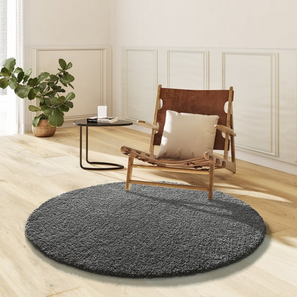 Антрацитен кръгъл килим ø 130 cm Norge – Universal-image-1