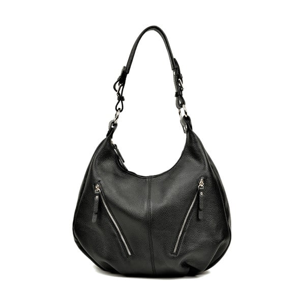 Черна кожена чанта Adriana - Luisa Vannini
