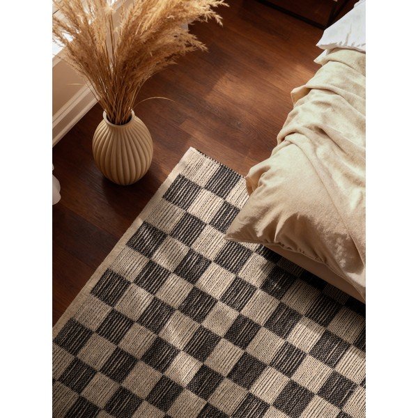 Черен/кремав двустранен/ръчно изработен килим със смес от юта 160x230 cm Rex – Hanse Home-image-2