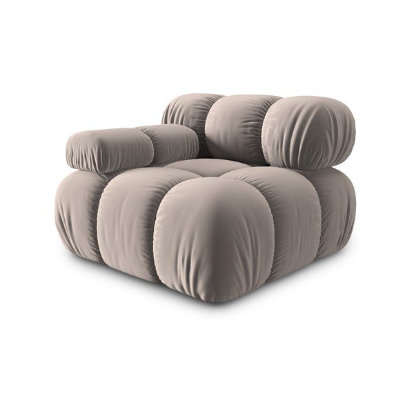 Светлокафяв кадифен модул за диван (ляв ъгъл) Bellis – Micadoni -image-3