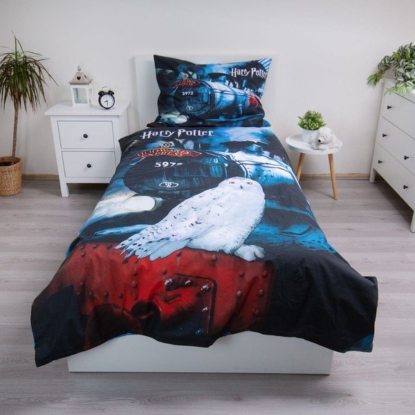 Единично  памучно детско спално бельо 140x200 cm Harry Potter "Hogwarts Express" – Jerry Fabrics-image-1