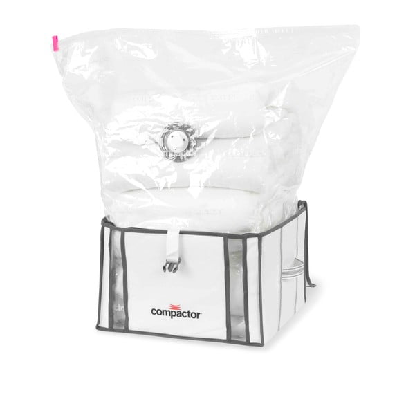 Комплект от 2 бели кутии за съхранение с 3D вакуумна торба, 40 x 25 cm Life - Compactor