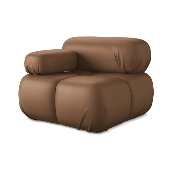 Кафяв модул за диван от изкуствена кожа (ляв ъгъл) Lokua – Makamii-image-2