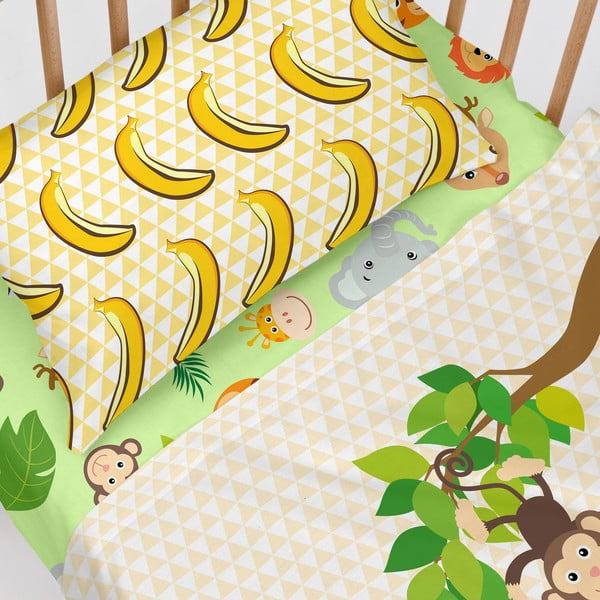 Зелен еластичен памучен чаршаф , 60 x 120 cm Wild - Mr. Fox-image-4