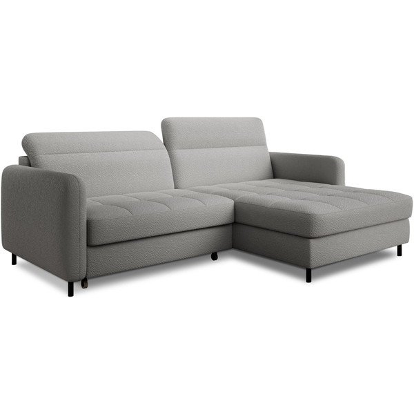 Сив разтегателен ъглов диван с място за съхранение от букле (десен ъгъл) Gomsi – ELTAP-image-2