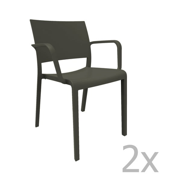 Комплект от 2 черни градински стола Fiona New - Resol