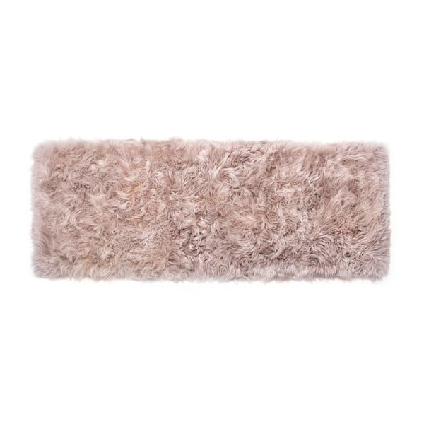 Světle hnědý koberec z ovčí vlny Royal Dream Zealand Long, 70 x 190 cm