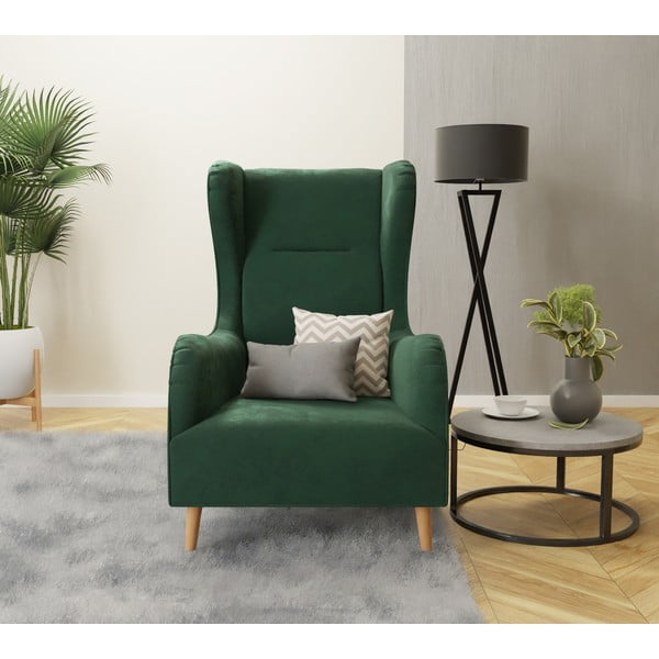 Тъмнозелено кадифено кресло Carole - Ropez-image-4