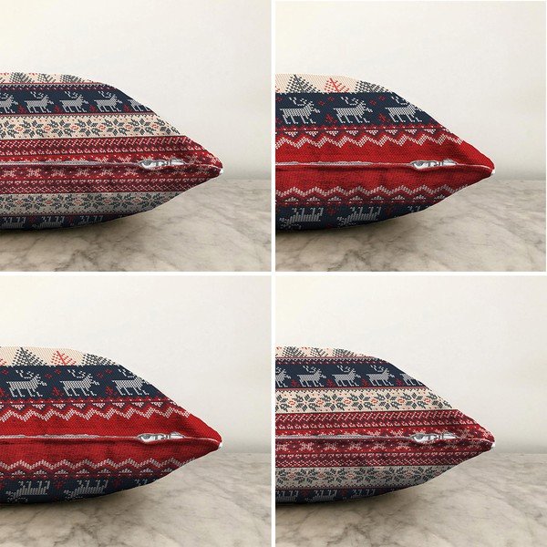 Комплект от 4 коледни калъфки за възглавници от шенил Blue Nordic, 55 x 55 cm - Minimalist Cushion Covers-image-1