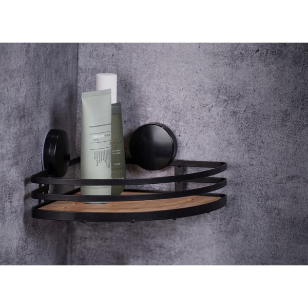 Черен ъглов рафт за баня Alba - Wenko-image-1
