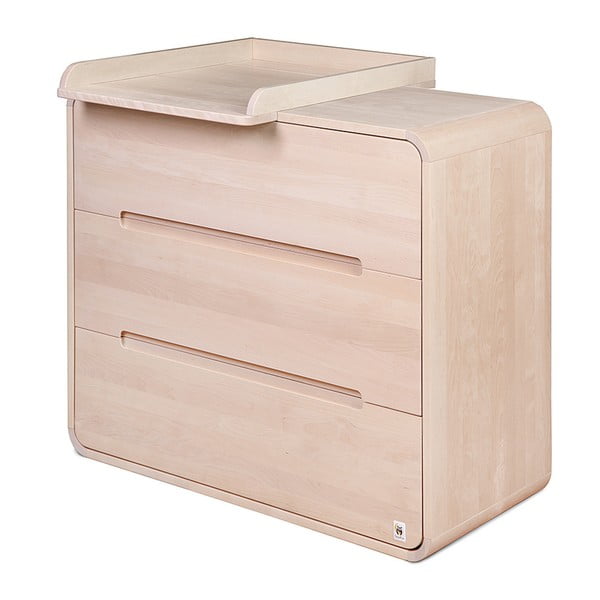 Дървен скрин с 3 чекмеджета и подвижна маса за преповиване Owl - YappyKids