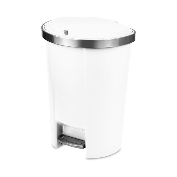 Бяло пластмасово кошче за боклук с педал 50 l – Addis