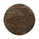 Тъмнокафяв кръгъл килим ø 160 cm Fluffy – Ayyildiz Carpets