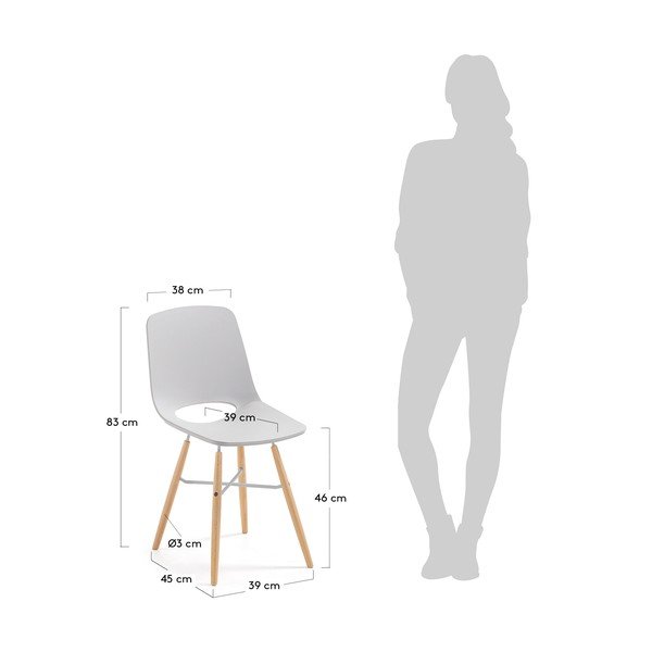 Sada 2 šedých jídelních židlí La Forma Kint-image-1
