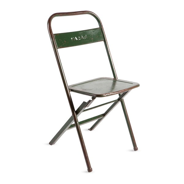 Зелен сгъваем ръчно изработен стол от рециклиран метал Mash - RGE