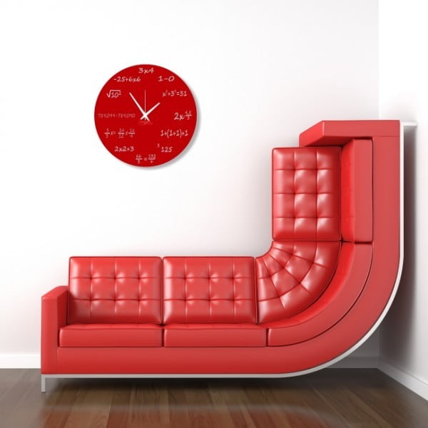 Nástěnné hodiny Red Maths-image-1