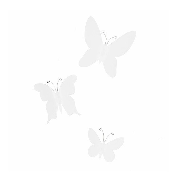Комплект от 9 бели 3D декорации за стена Butterflies - Umbra-image-1