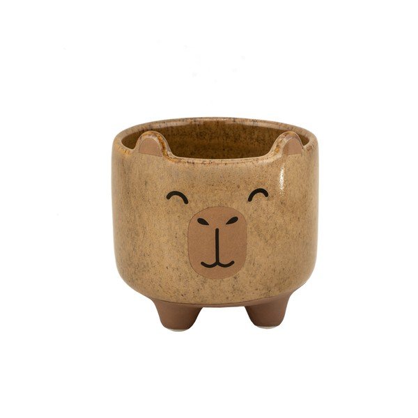 Глинено ръчно рисувано покритие за кашпа ø 7,5 cm Mojave Capybara – Sass & Belle