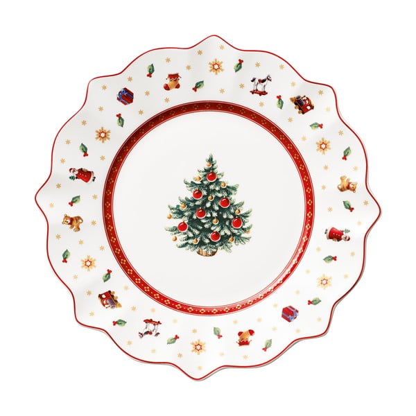 Коледна чиния от бял и червен порцелан, ø 24 cm Toy's Delight - Villeroy&Boch