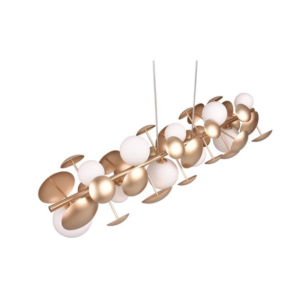 Висяща лампа със стъклен абажур в златисто-бяло Bubble - Trio Select-image-4