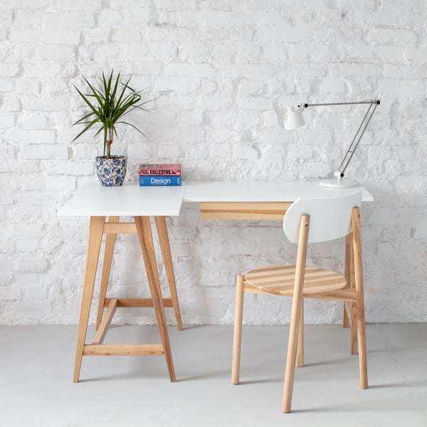 Работна маса с бял плот 85x115 cm Luka - Ragaba-image-1