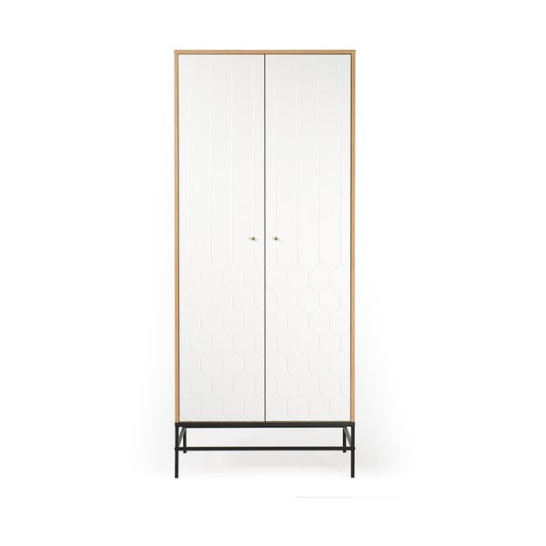 Бял гардероб 80x190 cm Lia - Woodman