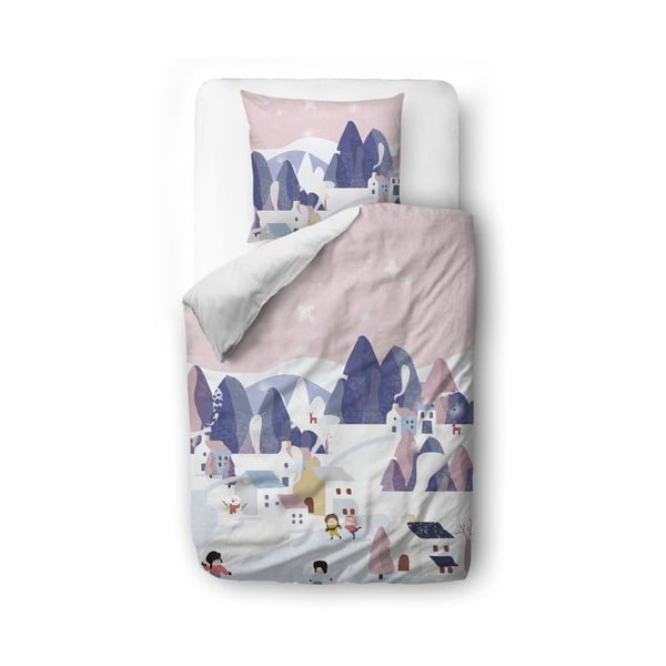 Детско спално бельо за единично легло от памучен сатен 135x200 cm Pink Sky - Butter Kings