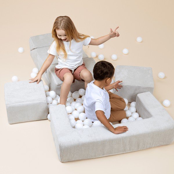 Тюркоазено велурено игрище от пяна 100x35x40 cm Montessori – Meowbaby-image-1